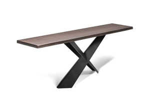 Прямоугольная консоль из стали и дерева