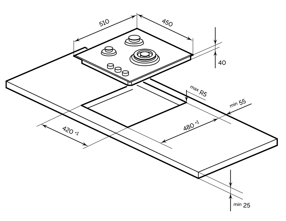 9156737 Газовая варочная поверхность LEX GVG 434 BBL STDN-0057900 - Вид №7