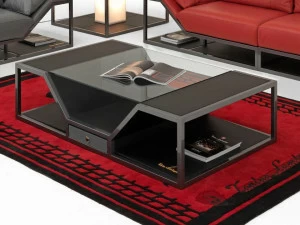 Tonino Lamborghini Casa Низкий стол из карбоновой кожи Long beach modern