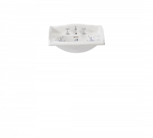 Gentry Home Таз большой белый Victorian Синий узор GH102389