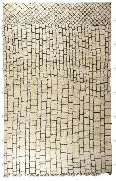 AFOLKI Прямоугольный шерстяной коврик с длинным ворсом и узором Beni ourain Taa1274be