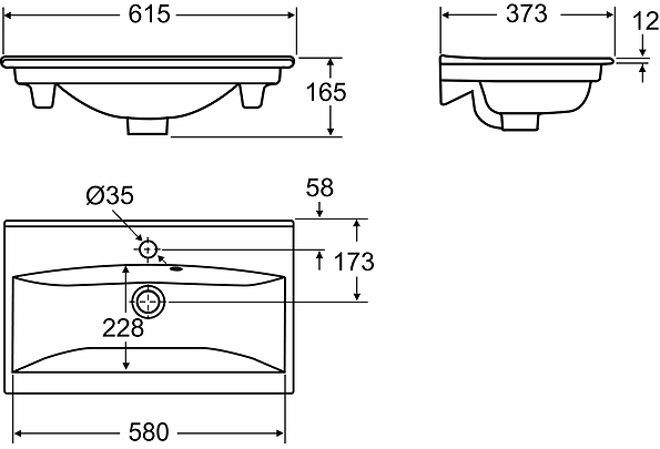 15502 Накладная раковина на столешницу  прямоугольная IFO  - Вид №1