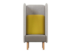 Кресло из ткани с огнестойкой обивкой и высокой спинкой