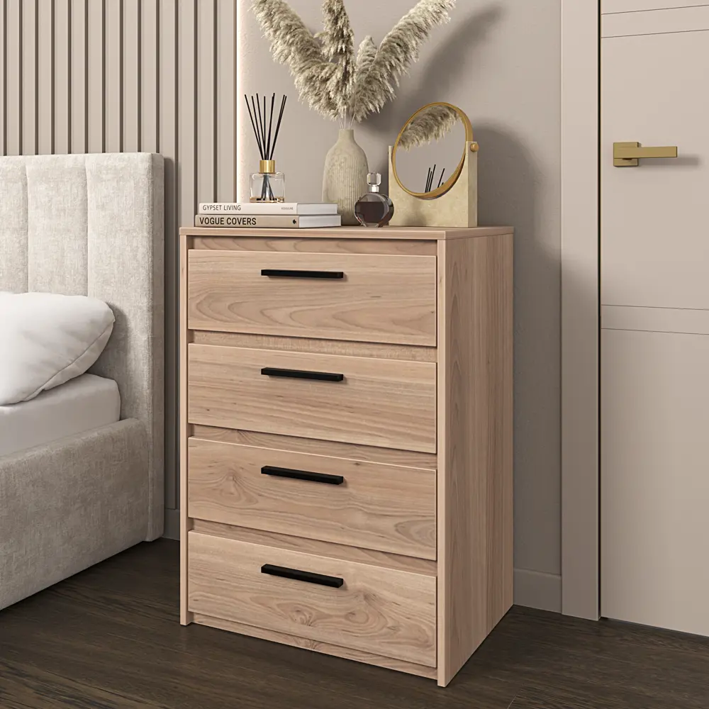 Комод Лион 4 ящика 60x84x41,7 см ЛДСП цвет дуб комано 89428005 STLM-2009974 Santreyd