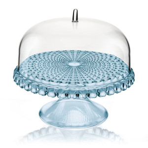 19940181 Блюдо для торта с крышкой, tiffany, D30 см, голубое Guzzini