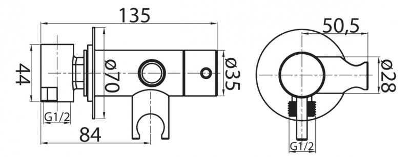 Смеситель для душа и гигенического душа Cezares CZR-DA1-01 ARTICOLI VARI - Вид №1
