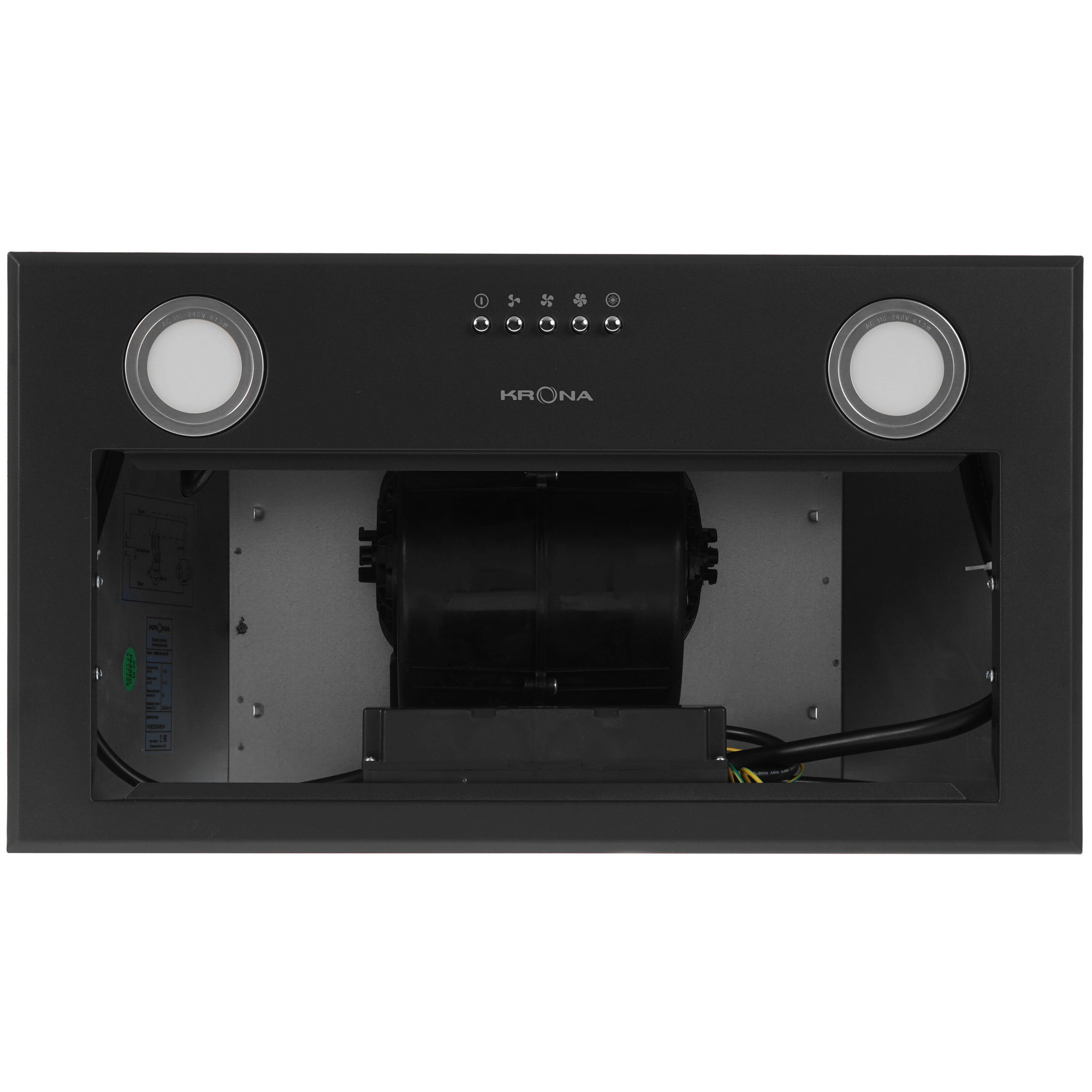 9940302 Вытяжка полновстраиваемая KRONA AMBRA 600 PB черный STDN-0042689 - Вид №6