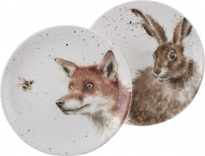 10596977 Royal Worcester Набор тарелок пирожковых Royal Worcester "Забавная фауна","Заяц и Лисица" 16,5см, 2шт Фарфор костяной