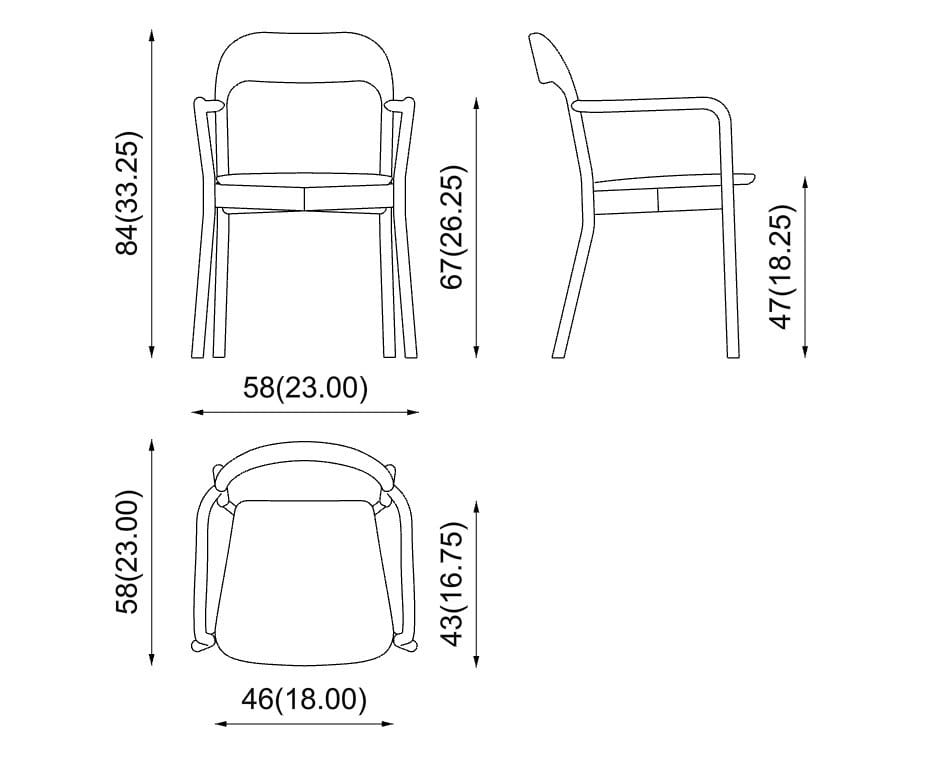 Мягкий стул из бука с подлокотниками PIAVAL EARL-Contract ARCH-00037990 - Вид №2