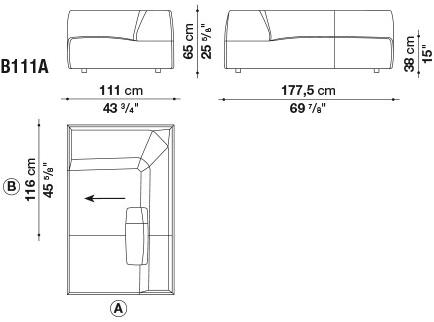 B&B Italia Мягкая кушетка из ткани Bend sun-id-1430651 - Вид №6