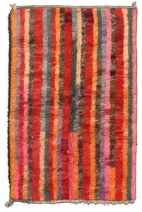 AFOLKI Прямоугольный шерстяной коврик с длинным ворсом и узором Azilal Taa822be