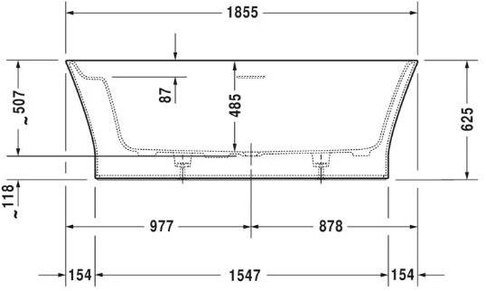 Duravit Отдельностоящая овальная ванна с гидромассажем из дюрасолида Cape cod 760330 - Вид №2