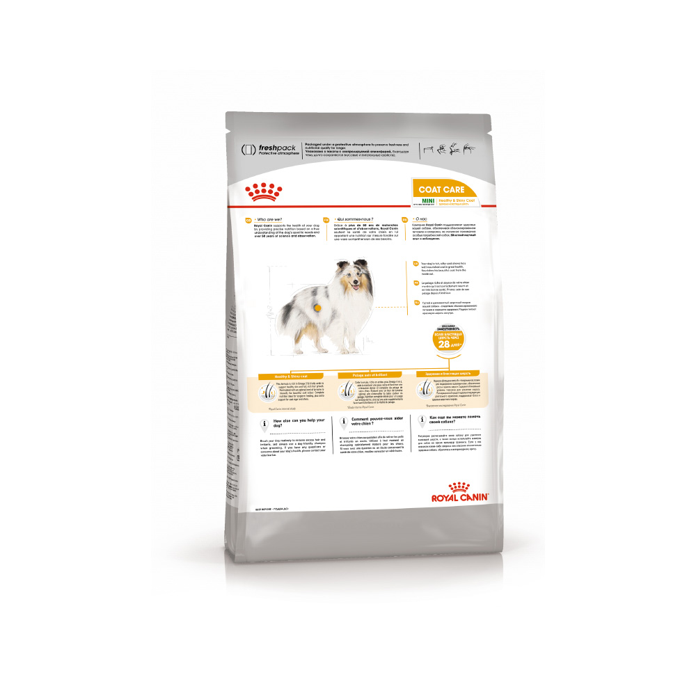 ПР0056373 Корм для собак Size Mini Coat Care для мелких пород с тусклой и сухой шерстью сух. 1кг ROYAL CANIN  - Вид №2