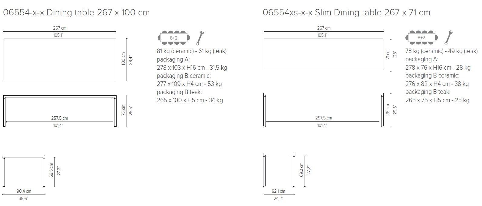 Керамический прямоугольный садовый стол TRIBÙ Illum ARCH-00140536 - Вид №6