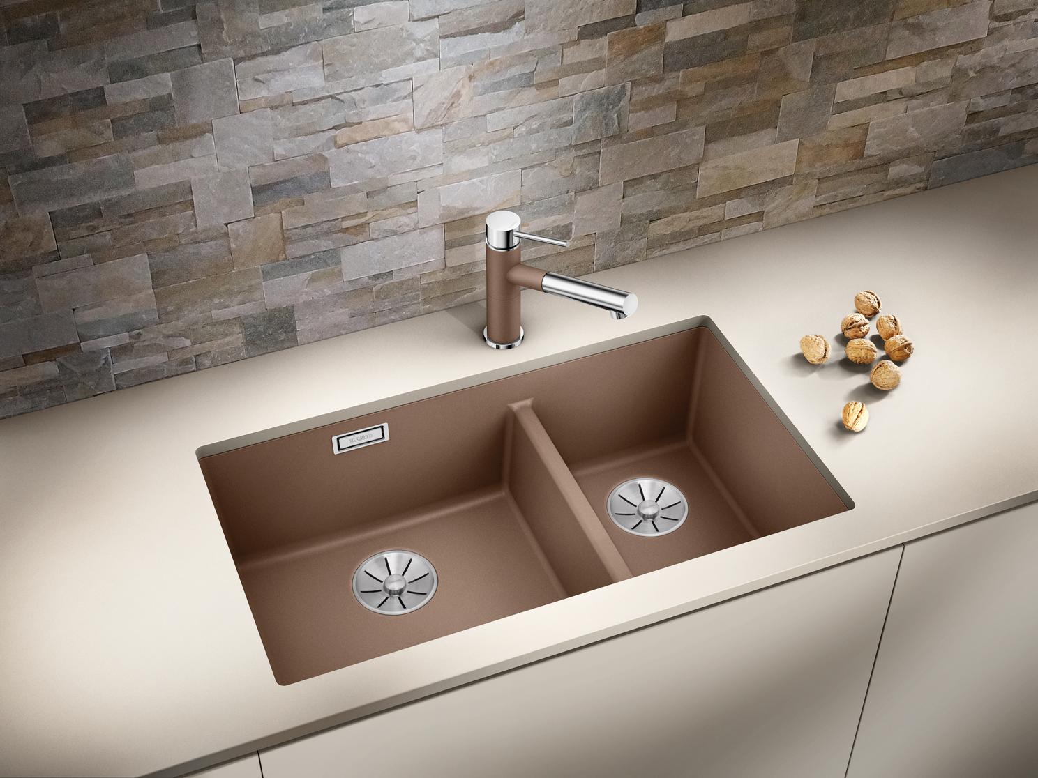 523152 Кухонная мойка Blanco Subline 430/270-U темная скала  Blanco Subline Темная скала