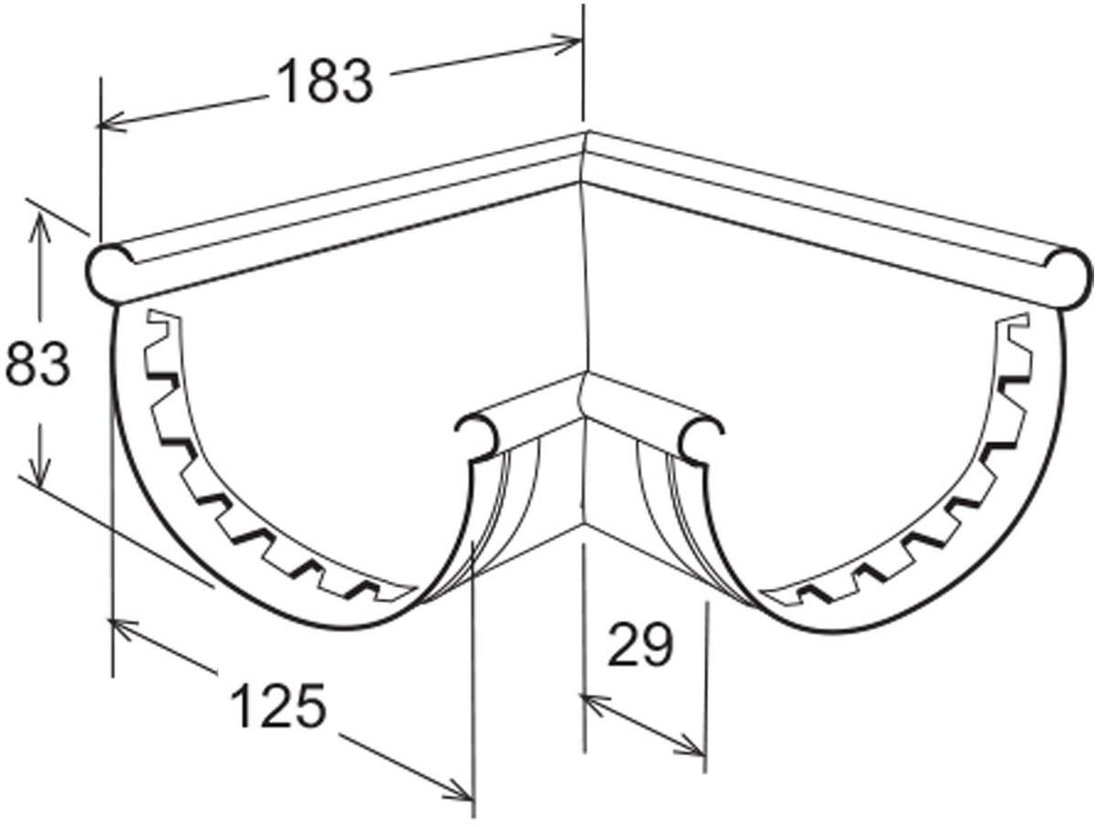 First Corporation Единый уголок для желоба First plast An125r - Вид №1