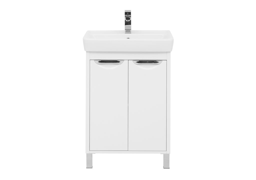 Тумба под раковину Aquanet Гретта 60 New белый (2 дверцы) 00233578 - Вид №2