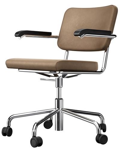 Thonet Мягкое 5-спицевое кожаное кресло с подлокотниками S 32 / s 64 sun-id-1388026 - Вид №1