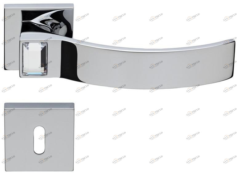 LINEA CALI' Ручка из хромированной латуни с кристаллами swarovski® на розе с замком Elios crystal sun-id-1475785