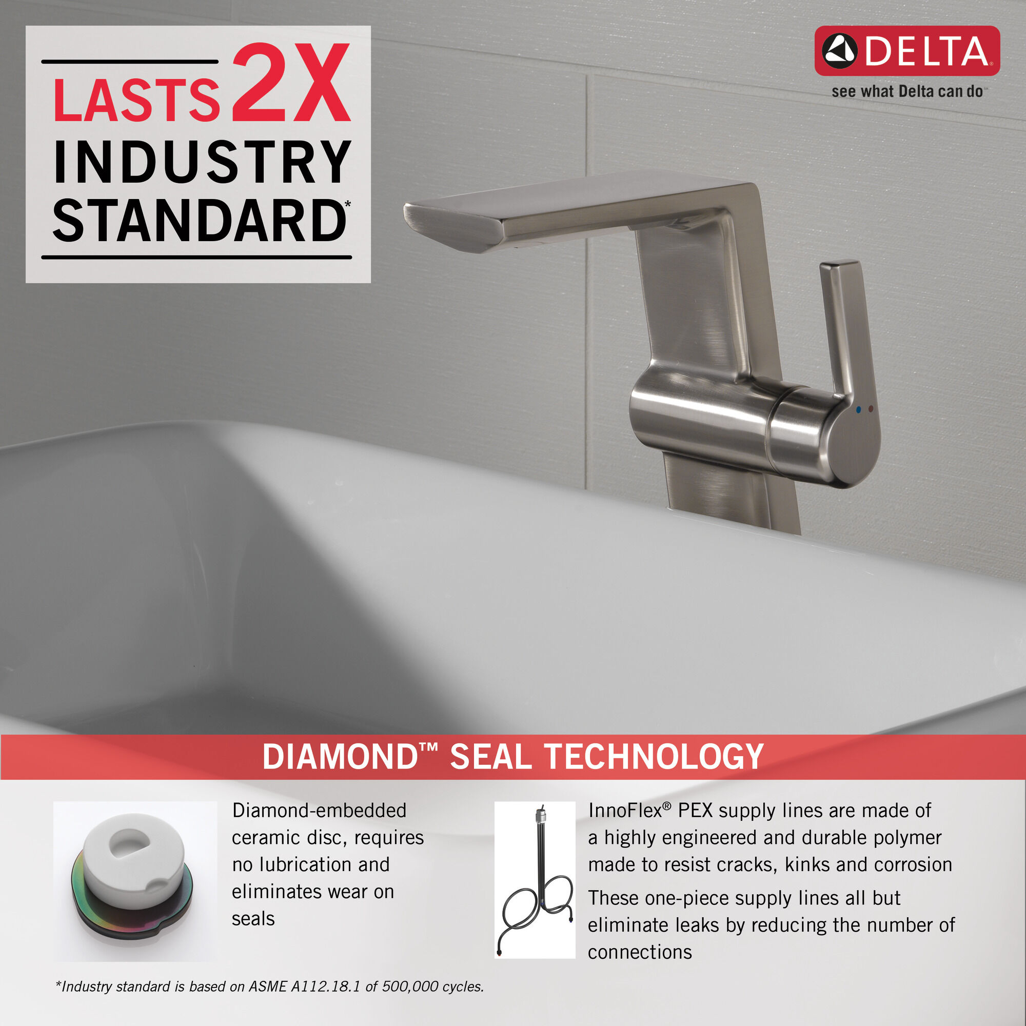 799-SS-DST Смеситель для ванной комнаты с одной ручкой Delta Faucet Pivotal Нержавеющая сталь  - Вид №1