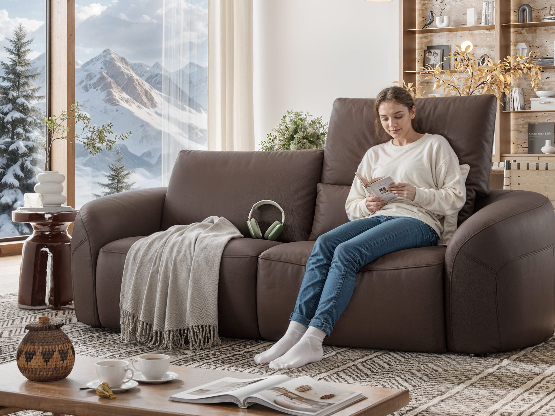 2-местный кожаный диван Sofanella Санкт-Мориц ARCH-00000618 - Вид №4