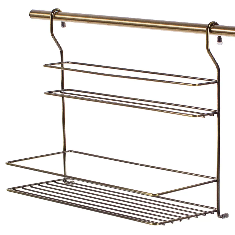 Полка двухъярусная универсальная Delinia 34x14.5x30 см сталь цвет бронза 18255108 STLM-2092382 