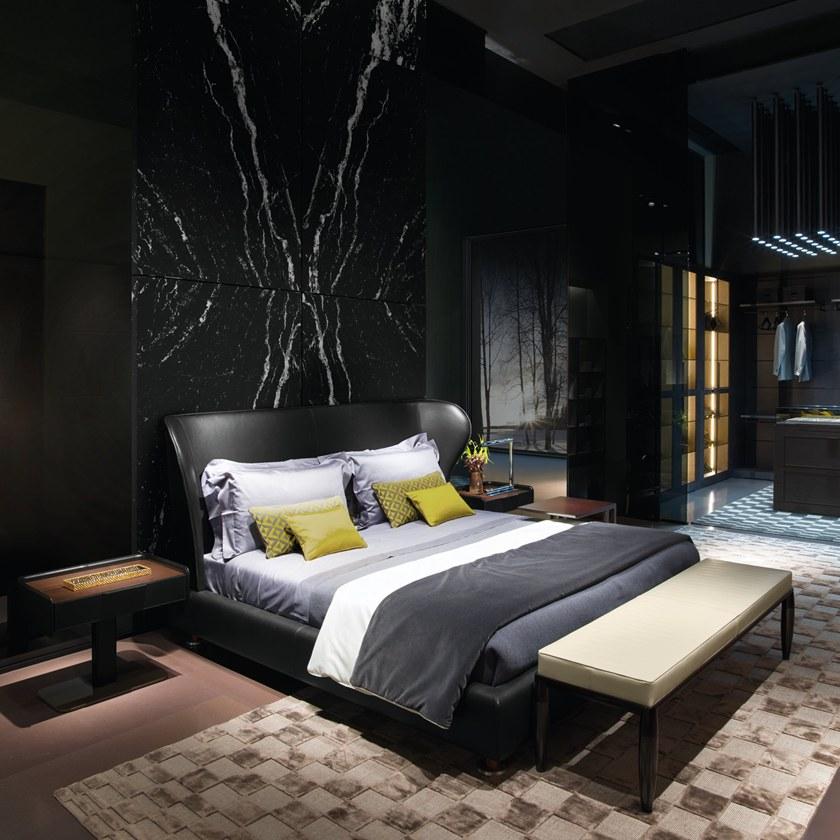 Giorgetti Прямоугольная прикроватная тумбочка из кожи с ящиками Corium sun-id-1437253 - Вид №2