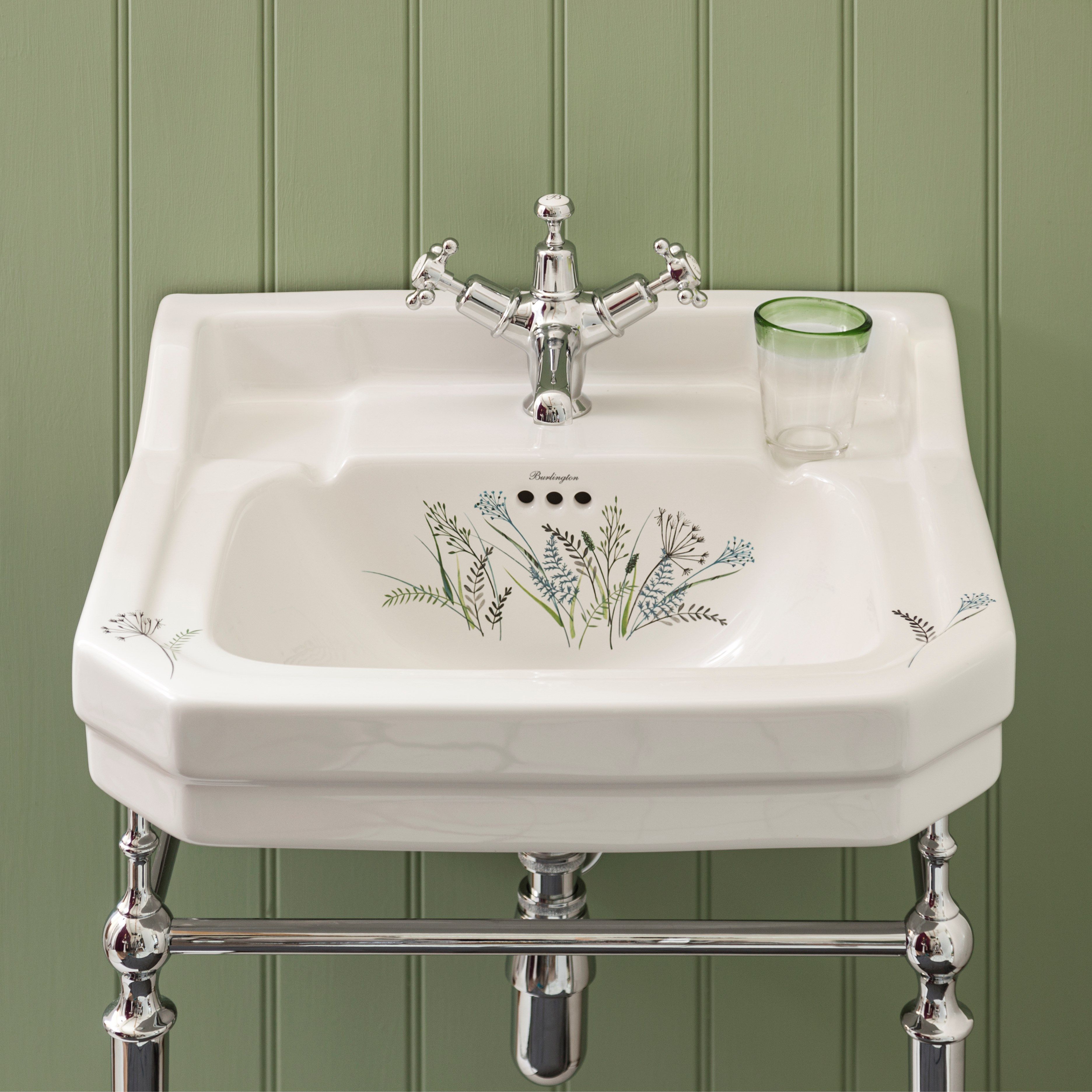 Прямоугольный умывальник из стекла на колонне Burlington На заказ ARCH-00147472 - Вид №2