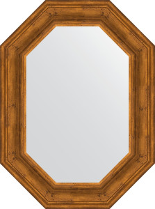 BY 7213 Зеркало в багетной раме - травленая бронза 99 mm EVOFORM Octagon