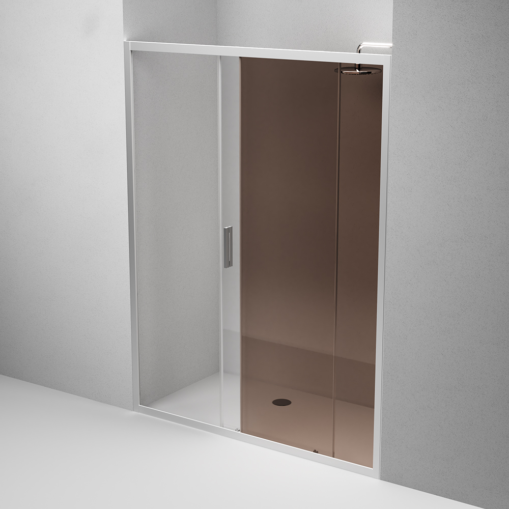 W90G-150-1-195MG Solo Дверь душевая 150х195 стекло тонированное профиль матовый хром AM.PM Gem - Вид №4