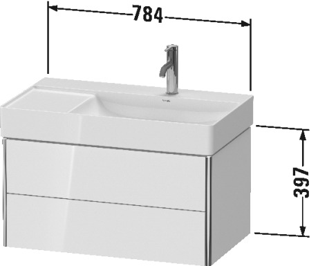 XS416902222 XSquare Тумбочка подвесная Белый глянцевый декор Duravit - Вид №1