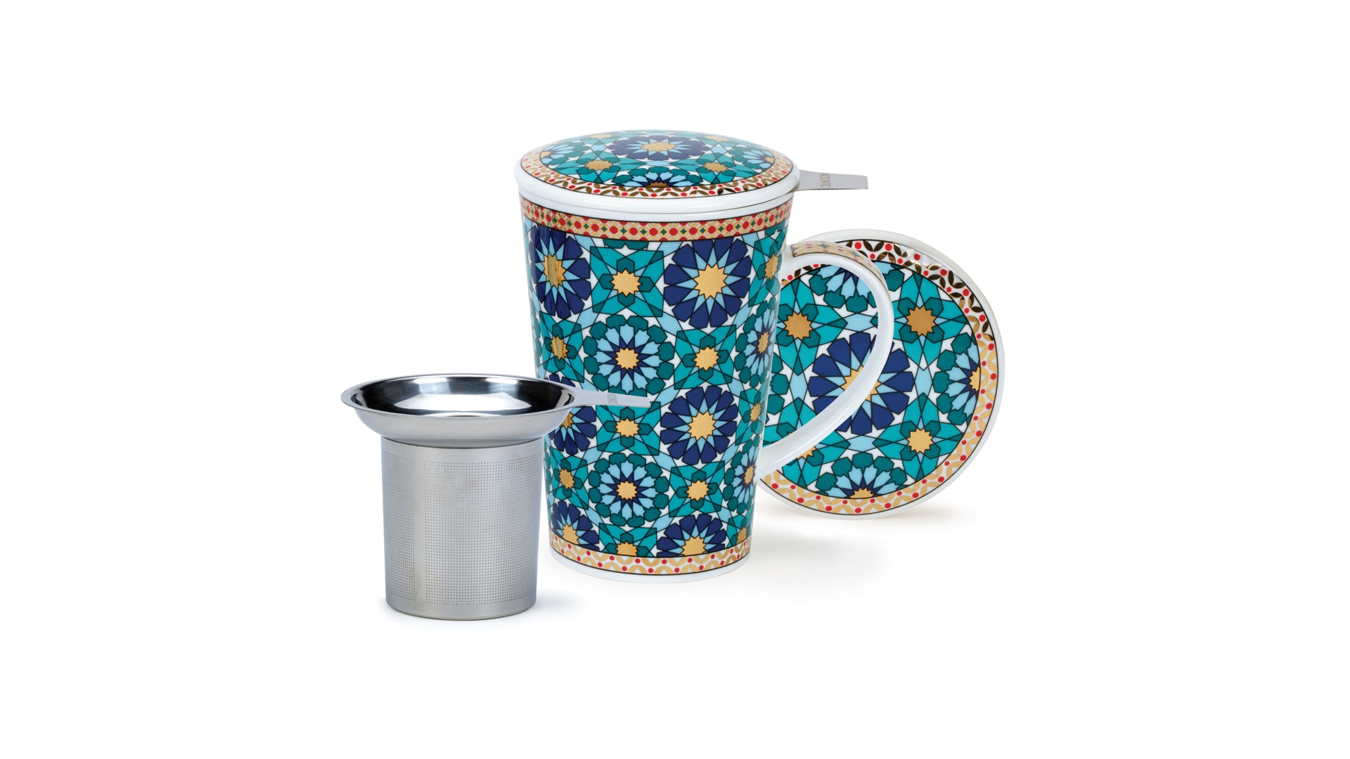 10643506 Dunoon Кружка с ситечком и крышкой Dunoon "Шетлэнд.Иштар" 440мл Фарфор костяной  - Вид №1