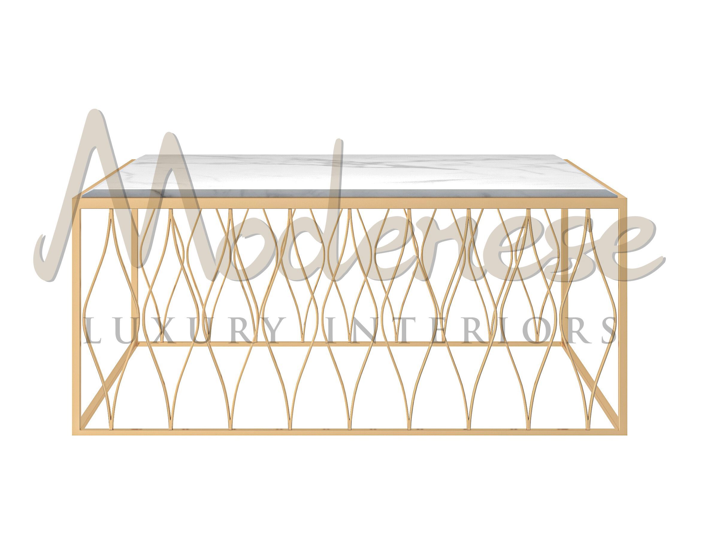 Мраморный низкий квадратный журнальный столик Modenese Luxury Interiors STELLA LUMINA ARCH-00130024