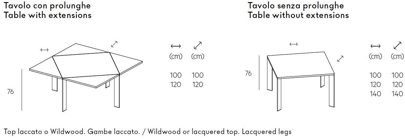 Lago Раздвижной квадратный деревянный стол sun-id-1344670 - Вид №10