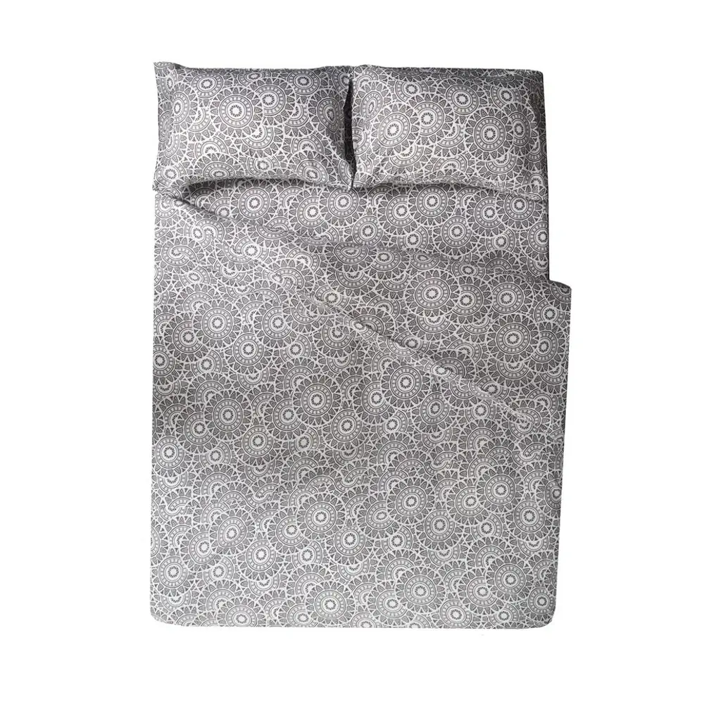 Комплект постельного белья Eclair Мульти евро полисатин дымчато-серый STLM-2118926 - Вид №2