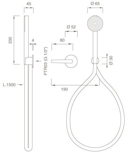 Ceadesign Гидравлический смеситель для ванны и душа с ручным душем Flag Flg 20y - Вид №1