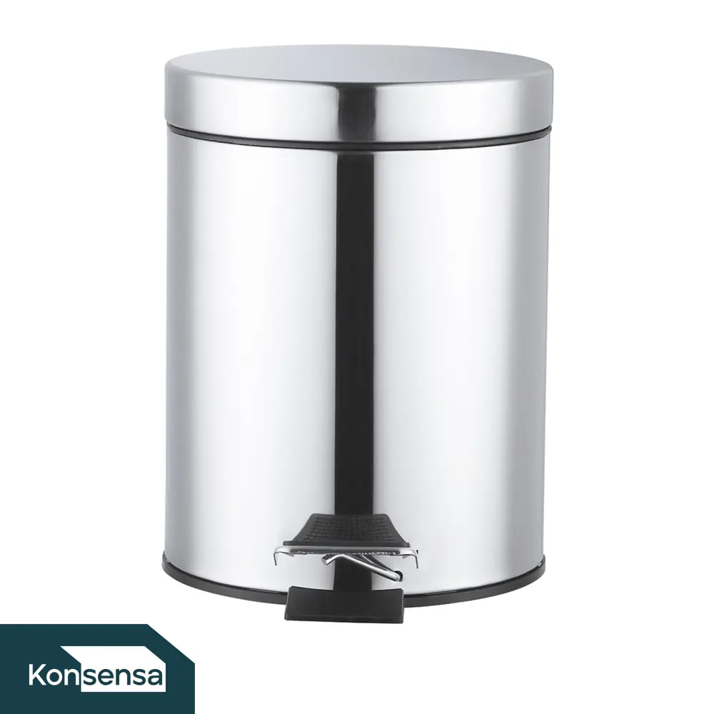 Бак для мусора в ванную комнату KONSENSA Терни 3 л сталь цвет хром STLM-2181516 - Вид №1