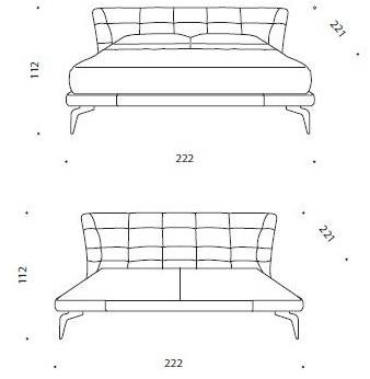 Driade Двуспальная кровать из кожи с обитым изголовьем Leeon sun-id-1508201 - Вид №3