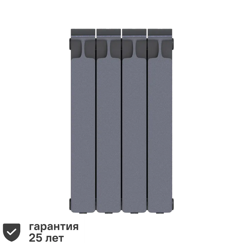 Радиатор секционный Rifar Monolit M50004RAL7012 500/100 4 секции боковое подключение биметалл серый 82560805 STLM-2027753