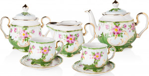 10621573 Промыслы Вербилок Сервиз чайный 6/15 "Кузнецовский" "Нежность" Фарфор