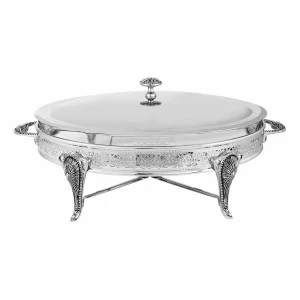 Блюдо стальное овальное с подогревом серебряное "Британи" REGENT БРИТАНИ 00-3946387 Серебро
