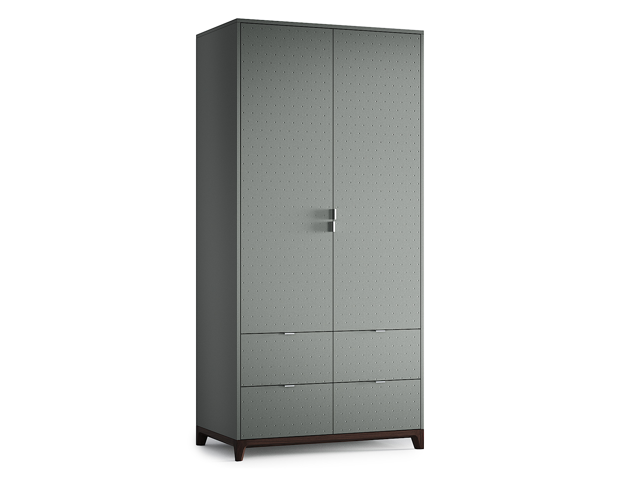 Шкаф распашной двухдверный с ящиками серый Case №4 THE IDEA  210407 Серый  - Вид №1