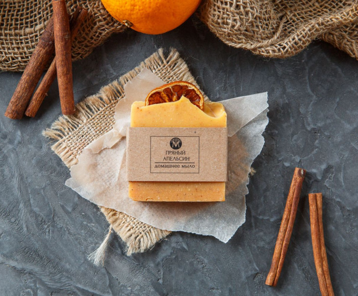 3756 Мыло ручной работы "Пряный апельсин" Вкусляндия 