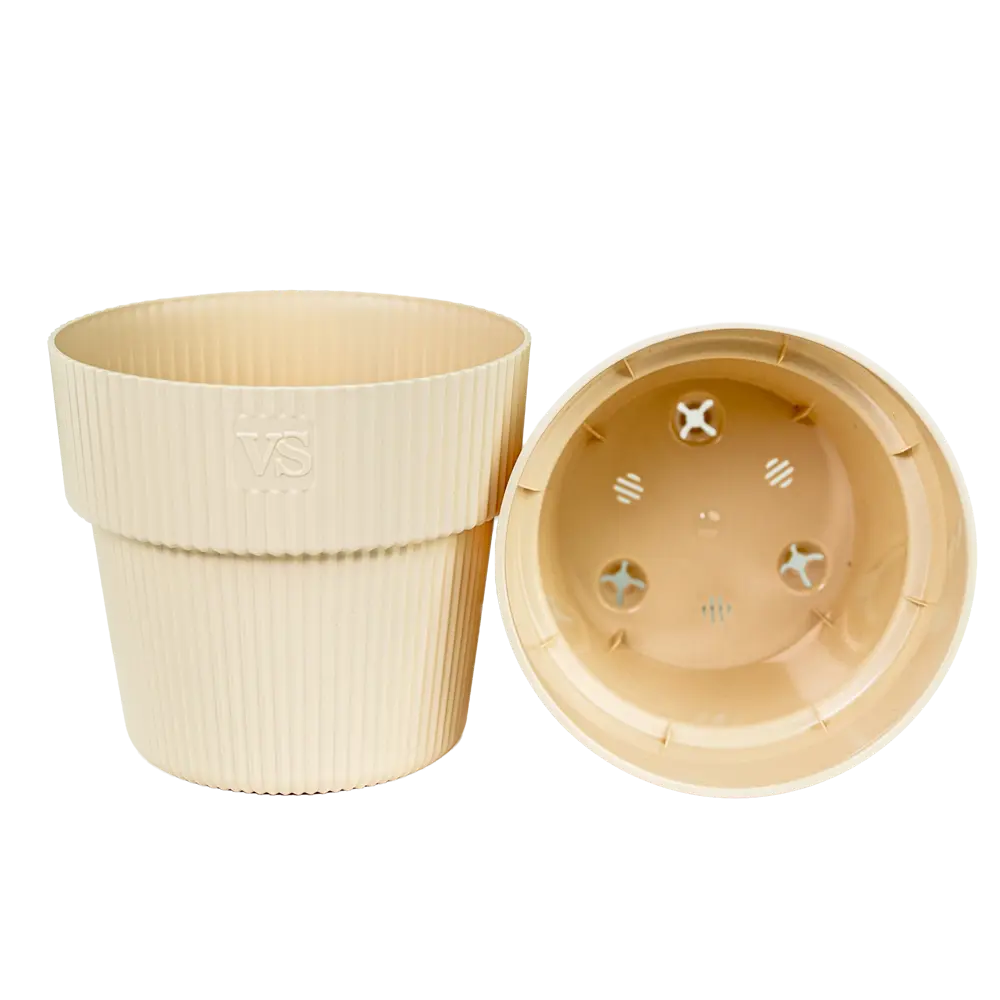 Горшок цветочный Amо Алемар 21x21x19 см v4.8 л пластик кремовый 89419501 STLM-2129851 Santreyd