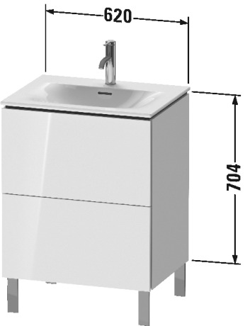 LC659507171 Тумбочка напольная L-Cube #LC6595 620 x 481 мм Средиземноморский дуб Duravit - Вид №1