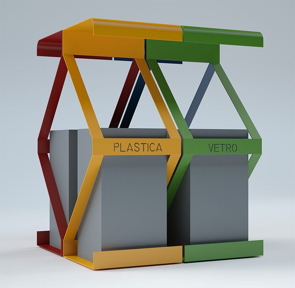 Наружная стальная стойка для мусора для утилизации отходов CITYSì ROMBO ARCH-00036942 - Вид №4