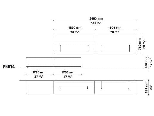 Оборудованная стена с ТВ-стойкой B&B Italia PAB ARCH-00029458 - Вид №36