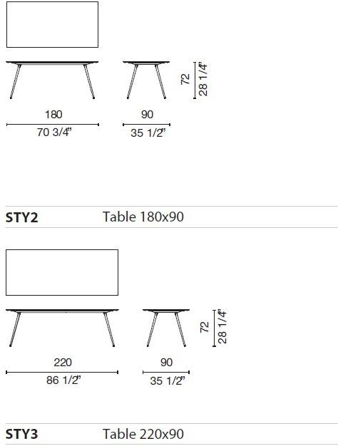 Cappellini Стол на стальных конических ножках sun-id-1380887 - Вид №4