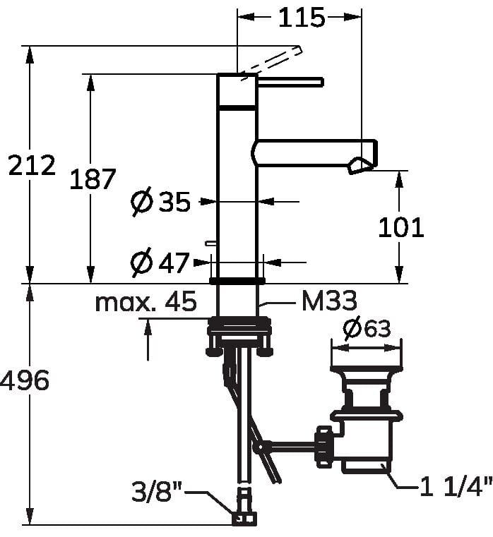 Однорычажный смеситель для раковины KWC ONO E ARCH-00089448 - Вид №1