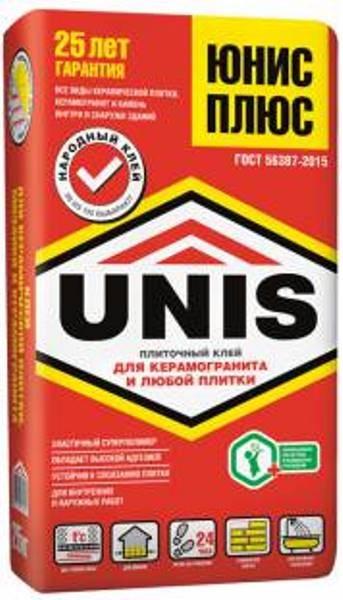 Клей плиточный Юнис Плюс 25кг Unis 360 - Вид №1